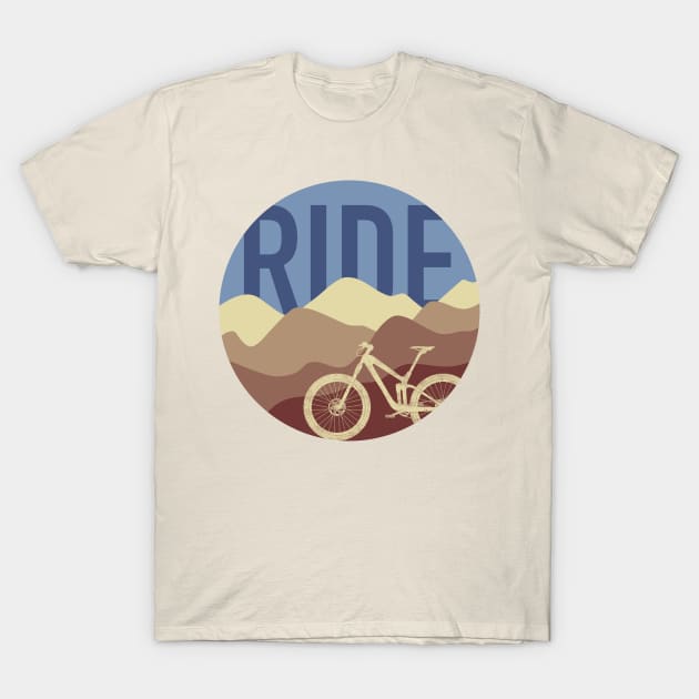 Ride MTB - Mountain Bike Vintage Colors T-Shirt by TheWanderingFools